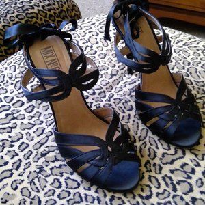 BLACK spiked open toe NEVER WORN